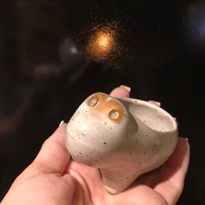 mid century MCM pottery House Hippo succulent pot planter Jewelry dish bowl